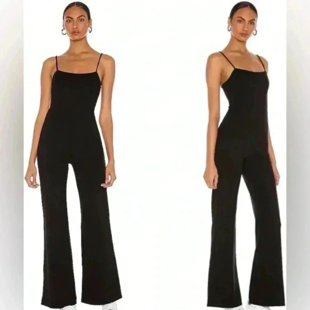 Lovers + Friends Black Spaghetti Strap Jumpsuit